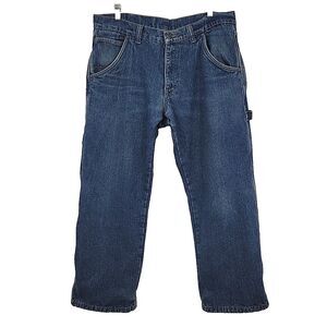 Smiths Mens Flannel Lined Carpenter Jeans Measures Size 36x28 Workwear